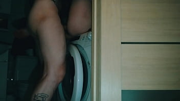 Preview 4 of Black Porn Bbw - Step sister with a great ass stuck in the washing machine