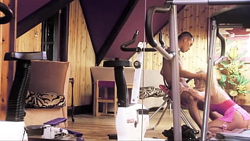 Preview 3 of Omerta Okaentiffany - Blonde MILF seduces her Asian step son in private gym - (Cindy Behr)
