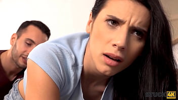 Preview 2 of Tenn Chubby Sex - STUCK4K. Romanian brunette is stuck and sex is a price she pays for help