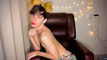 Preview 1 of Miah Khalifa Punishment - Skinny twink Henry Evans anal plays while masturbating solo