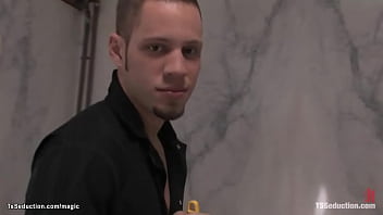 Preview 1 of Nice Xxx Hd Fack Luken - Shemale fuck cleaning man in toilet
