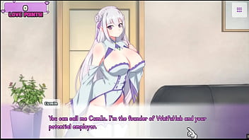 Preview 2 of Sarap Sex - Waifu Hub [PornPlay Parody Hentai game] Emilia from Re-Zero couch casting - Part1 first time porn shooting for that innocent elf
