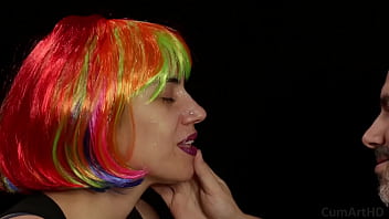 Preview 4 of Meschool Teacher Xxx Brazzer - Colorful wig facial!