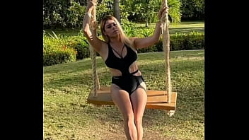 Preview 1 of Mom Finger His Assistant - Boobs angela in black bikini