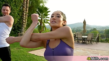 Preview 1 of Aku Gak Kuat Mas - Beautiful brunette yoga intructor Chloe looks awesome in her tight outfit
