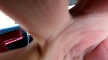 Preview 1 of Sxvidio Xxx - amateur tranny crossdresser kellycd masturbating her gurl cock and cuming over her sexy g string white panties in the back of the car