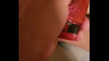 Preview 2 of Ganny Raped - Wife pretty bald pussy pink dildo