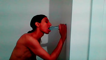 Preview 1 of Odia New Xxx Video In - Petite Tgirl Natasha Rotten Sucks Wall Mount Dildo Lovingly