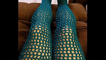 Preview 3 of Sex Mature Love Hd - Full Length Leggings Teal Crochet