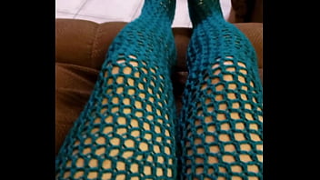 Preview 1 of Sex Mature Love Hd - Full Length Leggings Teal Crochet