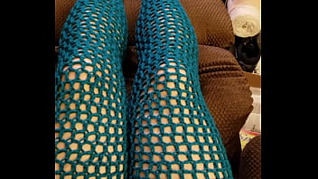 Preview 4 of Sex Mature Love Hd - Full Length Leggings Teal Crochet