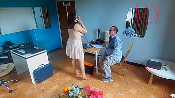 Preview 3 of Mom Bf Brazil - ENF Office domination. Boss undresses the secretary. Take off pantyhose and panties. Nude secretary. Chapter 1