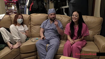 Preview 4 of Pinflix In Hindi - Bratty Orphan Blaire Celeste Gets Mandatory Sports Physical For Cheerleading By Doctor Tampa &amp_ Nurse Stacy Shepard Who Have Alternative Plans For Blaire @GirlsGoneGyno Reup