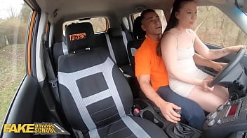 Preview 2 of Vine Slut - FakeDrivingSchool Asian Luna Truelove Learns How to Drive Stick
