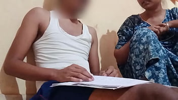 Preview 1 of Old Teacher Tube - Indian step mom help while studying with Hindi clear audio