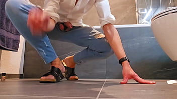 Preview 1 of Gina Depalma - Twink wanks in jeans and birkenstock