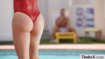 Preview 1 of Deepi Full - TS lifeguard gives drowning dude a CPR and blowjob