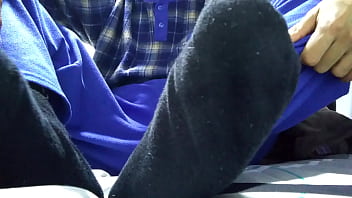 Preview 2 of Xxxx 9 Ascol - Playing with my black socks and barefeet before rest