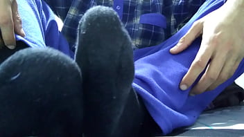 Preview 1 of Xxxx 9 Ascol - Playing with my black socks and barefeet before rest