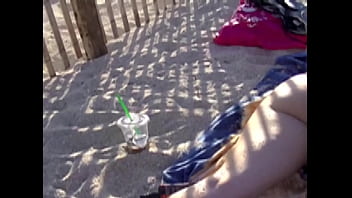 Preview 2 of Nikki Siin - Exhibitionist Wife #43 Part 3 - BIG TITS WIFE TEASING NUDE BEACH Voyeur Jerked Off  and CUMS In Front Of Lana And Her Husband!!!