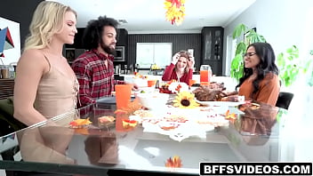 Preview 2 of Video Sexy Malayu - James Angel eats Summer Col,  Evelyn Payne and Alex Kane&#039_s pussies for dinner on Thankgiving Day