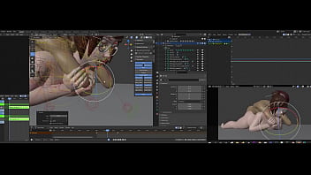 Preview 3 of Girlfriends Tribbing In Skirt - Mei&#039_s Invasion first 2H of work on Blender (The Rope Dude)