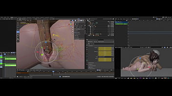 Preview 4 of Girlfriends Tribbing In Skirt - Mei&#039_s Invasion first 2H of work on Blender (The Rope Dude)