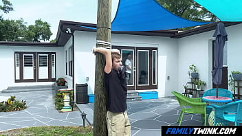 Preview 1 of Sleep Totally - FamilyTwink - Gay Uncle Perverts his Little Nephew on a Public Pole