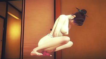 Preview 2 of Sex Porn Xxxx Ved - Demon Slayer Hentai - Shinobu Kocho dildo and fucking in tatami - Japanese Asian Manga Anime Game Porn