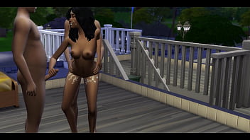 Preview 4 of Bloud Come Raf Time - The sims Twisted family,  when the father watch tv,  the wife have a threesome with the boys