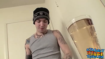 Preview 1 of Beta Maa Beti Maa Beti - Tattooed straight thug Blinx plays with himself and pisses