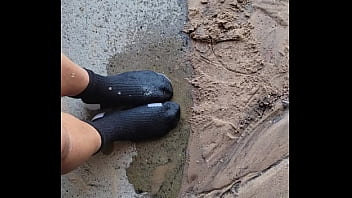 Preview 4 of Anime U - Pissing on my socks in a underpass