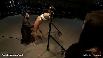 Preview 1 of Odiya Xxx Video All - Little brunette slave fucked in public