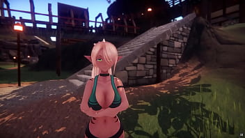 Preview 2 of One Moo Xxx - Monster Girl Island [Monthly Patreon choice Hentai game] Ep.2 Getting crabs to have sex with the dominant elf woman