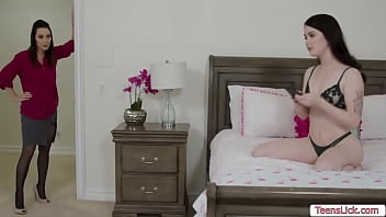 Preview 1 of Teen Aian - Stepmom and stepdaughter lick each other