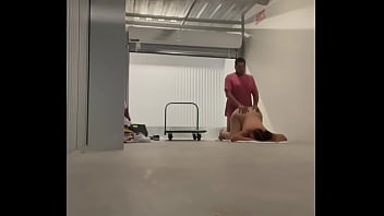 Preview 3 of Mom Bbw Sleping - Thick Colombian Teen La Paisa fucking in the bathroom and then gets pussy creampie at public parking garage