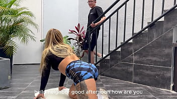 Preview 1 of Small Books Sxs - Nerd boy convinces his MILF Neighbor to be his trainer and fuck outdoors,  then at home they fuck until they end up with cum in their mouths! Pipeboy and Karen Sleent