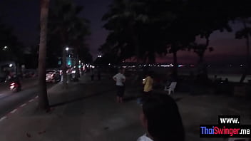 Preview 1 of Tait Boob Porn Videos - Thaiswinger.me - Perfect night walk and amazing handjob by a petite Asian teen girlfriend