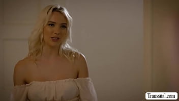 Preview 1 of Hd Xxx Gh - Slut blonde let TS friend bang her pussy