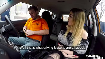 Preview 1 of Kayden Gray Allen King - Cardriving Brit babe pounded by tutor before sucking POV