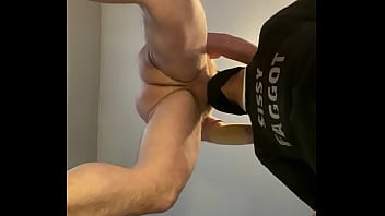 Preview 1 of Blacg Nigro - Drooling sissy&#039_s throat coated with straight alpha nut