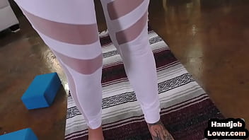 Preview 1 of Slave From God - Flexible pov yoga gf wanking dick after masturbating
