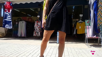 Preview 4 of Old Man Vs Young Girl Xxx - nippleringlover sexy upskirt on road flashing pierced pussy in puplic store