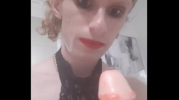 Preview 1 of Hot Angi - Femboy slut teases you and sucks big dildo
