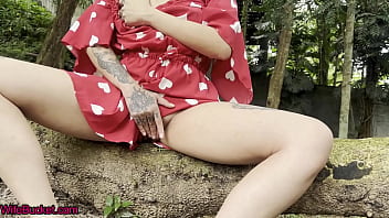 Preview 2 of Hd Xxx Catching - Wife Porn by WifeBucket - I went for a walk in the woods with a shy tattooed girlfriend and she just masturbated herself on a tree