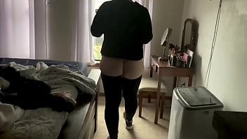 Preview 1 of Car Ukrainian - Amateur Wife Showing Her Fat Ass To The Landscapers