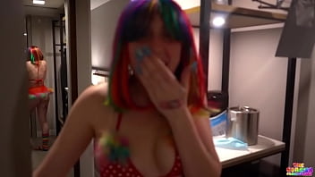 Preview 1 of Sister Sex Xxx - Melody Parker gets her throat fucked by Gibby The Clown