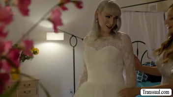 Preview 1 of Massage Pons Oil - Trans bride fucks her bridesmaids pussy