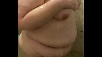 Preview 2 of Stockings Asslicking - Curvy BBW wife washing up in the shower part 2