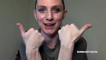 Preview 4 of Forced Breeding Submissive Slut - Stoner babe fingers hairy ginger bush in video strip chat - BunnieAndTheDude